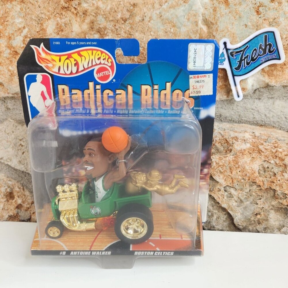 1998 Hot Wheels Radical Rides Nba Boston Celtics #8 Antoine Walker Green NOS
